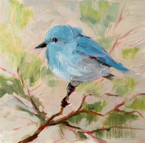 "Tiny Blue" original fine art by Deborah Newman "Tiny Blue" original fine art by Deborah Newman