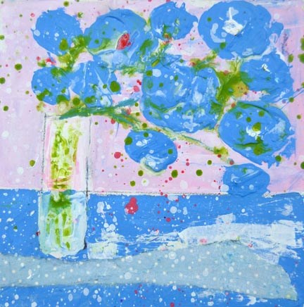 "Blue flower painting No 136" original fine art by Katie Jeanne Wood "Blue flower painting No 136" original fine art by Katie Jeanne Wood