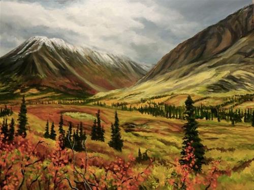 "Near Mac Pass, the North Canol" original fine art by Jackie Irvine "Near Mac Pass, the North Canol" original fine art by Jackie Irvine