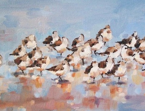 "Early Birds" original fine art by Nava Judith "Early Birds" original fine art by Nava Judith