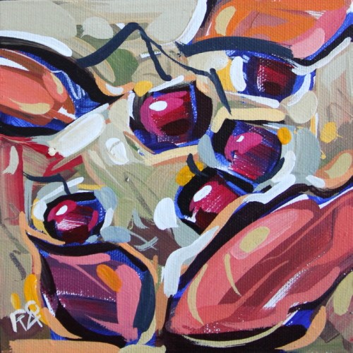 "Autumn Berry Abstraction 7" original fine art by Roger Akesson "Autumn Berry Abstraction 7" original fine art by Roger Akesson