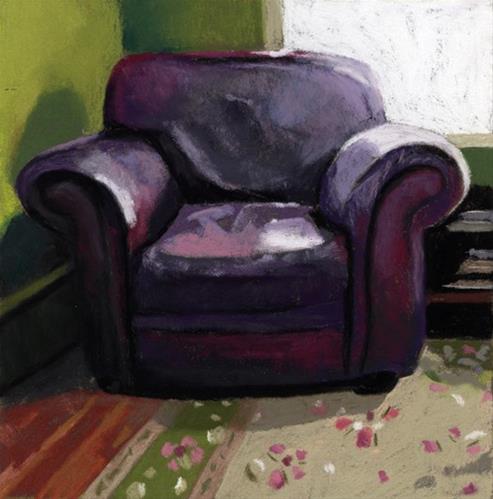 "Old Leather Man Chair painting" original fine art by Ria Hills "Old Leather Man Chair painting" original fine art by Ria Hills