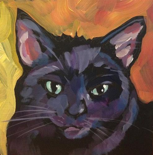 "March 29, Rescue Kitty Two" original fine art by Kat Corrigan "March 29, Rescue Kitty Two" original fine art by Kat Corrigan