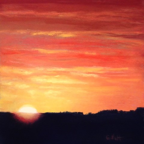 "Harvest Sunset" original fine art by Cindy Gillett "Harvest Sunset" original fine art by Cindy Gillett