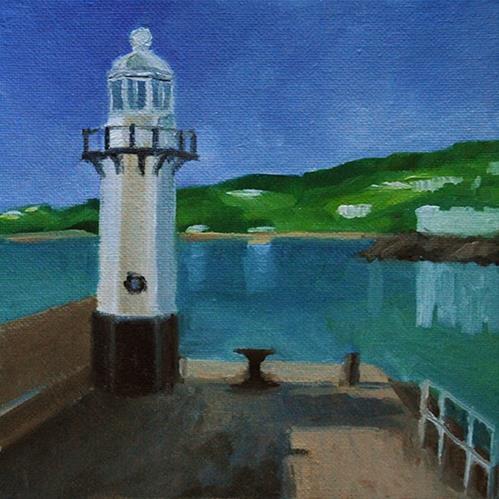 "Smeaton's Pier, St Ives" original fine art by J M Needham "Smeaton's Pier, St Ives" original fine art by J M Needham