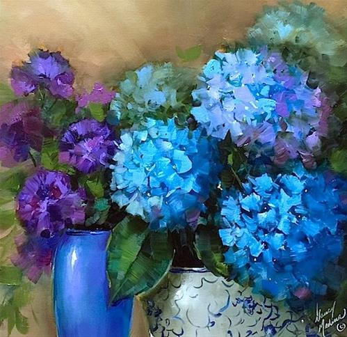 "Breath of Life Blue Hydrangeas - Nancy Medina Art Classes and Videos" original fine art by Nancy Medina "Breath of Life Blue Hydrangeas - Nancy Medina Art Classes and Videos" original fine art by Nancy Medina