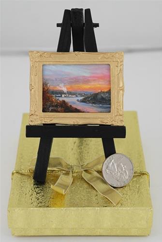 "Hudson River School Sunset 3 in Miniature — Jamie’s Jewels" original fine art by Jamie Williams Grossman "Hudson River School Sunset 3 in Miniature — Jamie’s Jewels" original fine art by Jamie Williams Grossman