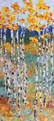 "Original Palette Knife Aspen Landscape Painting Season's Change by Colorado Impressionist Judith" original fine art by Judith Babcock "Original Palette Knife Aspen Landscape Painting Season's Change by Colorado Impressionist Judith" original fine art by Judith Babcock