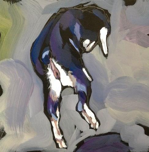 "Frolicking Kid" original fine art by Kat Corrigan "Frolicking Kid" original fine art by Kat Corrigan