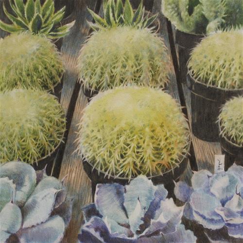"Cacti for Sale" original fine art by Ginger Pena "Cacti for Sale" original fine art by Ginger Pena