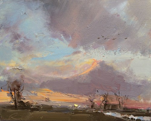 "Windy Evening Sky" original fine art by Roos Schuring "Windy Evening Sky" original fine art by Roos Schuring