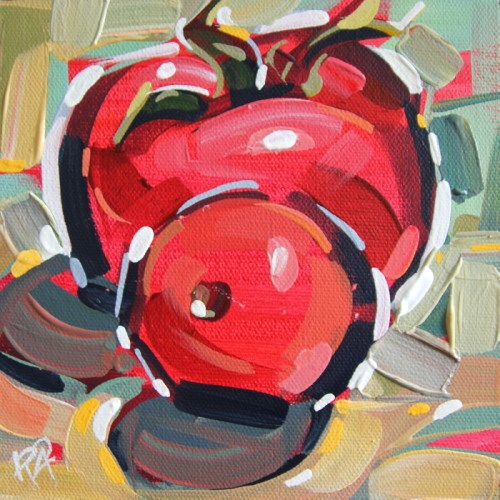 "Playful Tomato Abstraction 2" original fine art by Roger Akesson "Playful Tomato Abstraction 2" original fine art by Roger Akesson