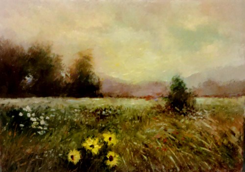 "Wild Sunflowers" original fine art by Bob Kimball "Wild Sunflowers" original fine art by Bob Kimball