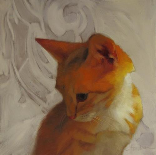 "Forever Young II, orange kitten, random musings about the color yellow" original fine art by Diane Hoeptner "Forever Young II, orange kitten, random musings about the color yellow" original fine art by Diane Hoeptner