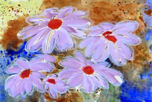 "ORIGINAL MIXED MEDIA DAISY PAINTINGS" original fine art by Sue Furrow "ORIGINAL MIXED MEDIA DAISY PAINTINGS" original fine art by Sue Furrow