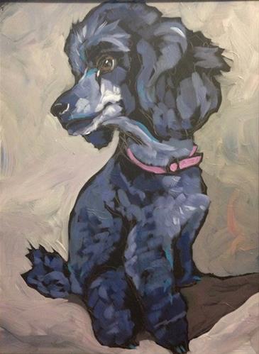 "Poodle Pose" original fine art by Kat Corrigan "Poodle Pose" original fine art by Kat Corrigan
