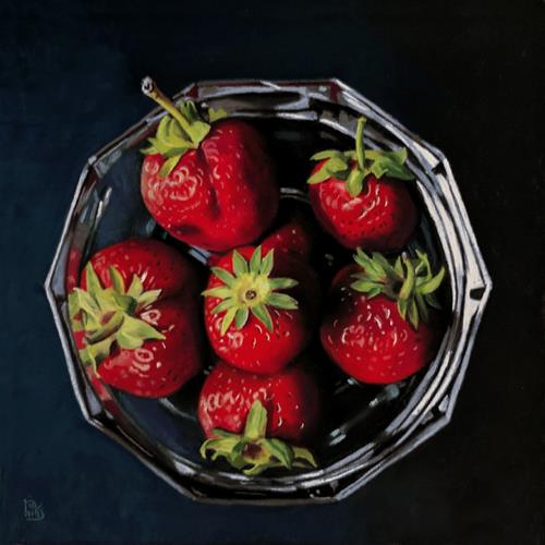 "Strawberry Bowl pastel painting" original fine art by Ria Hills "Strawberry Bowl pastel painting" original fine art by Ria Hills