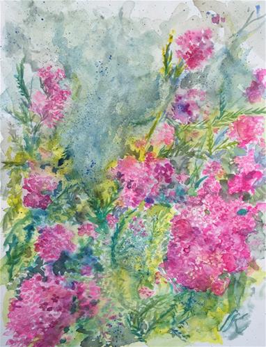 "Pink Yarrow" original fine art by jean krueger "Pink Yarrow" original fine art by jean krueger