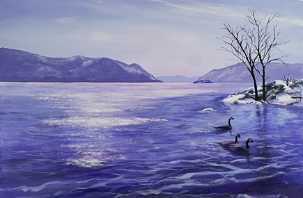 "Winter on the Hudson" original fine art by Jamie Williams Grossman "Winter on the Hudson" original fine art by Jamie Williams Grossman