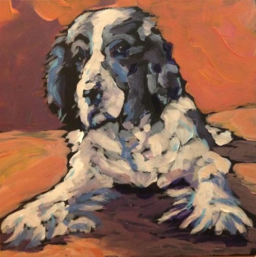 "Charlie of the Magnificent Paws" original fine art by Kat Corrigan "Charlie of the Magnificent Paws" original fine art by Kat Corrigan