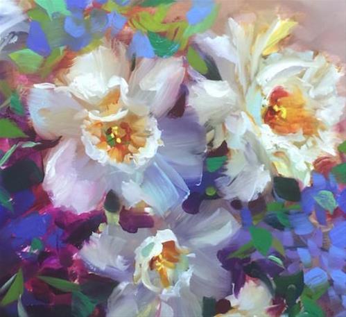 "Six Days to Painting Brilliant Colors ~ An Online Course ~ Daffodils in Bloom ~ Nancy Medina Art" original fine art by Nancy Medina "Six Days to Painting Brilliant Colors ~ An Online Course ~ Daffodils in Bloom ~ Nancy Medina Art" original fine art by Nancy Medina