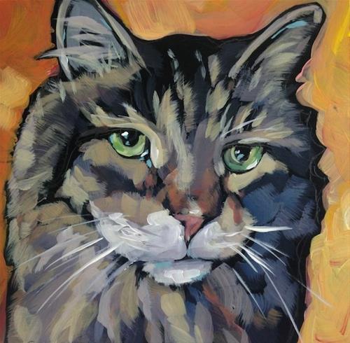 "March 9, Tiger!" original fine art by Kat Corrigan "March 9, Tiger!" original fine art by Kat Corrigan