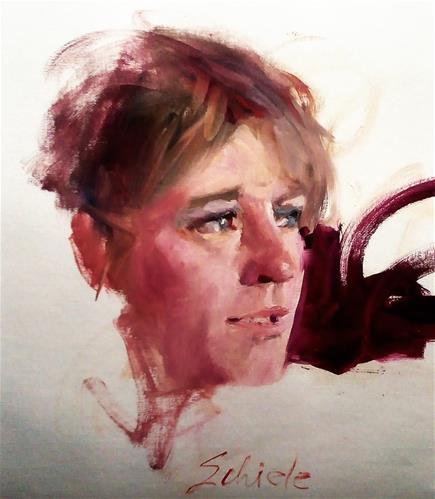 "head sketch of woman...Greta" original fine art by Richard Schiele "head sketch of woman...Greta" original fine art by Richard Schiele