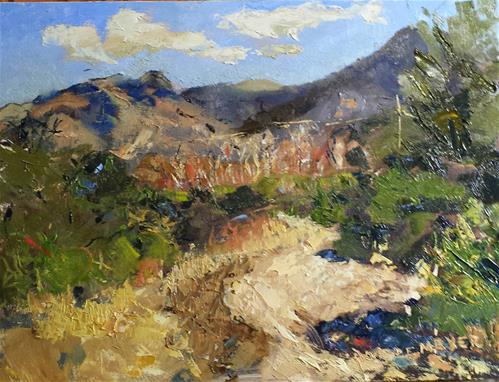 "Gulch View of Santa Ritas and the Cottonwoods" original fine art by Pamela Wedemeyer "Gulch View of Santa Ritas and the Cottonwoods" original fine art by Pamela Wedemeyer