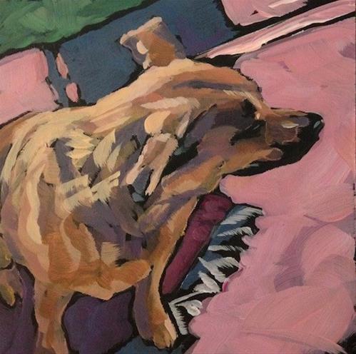 "Squinting" original fine art by Kat Corrigan "Squinting" original fine art by Kat Corrigan