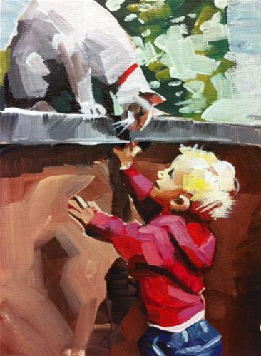 "Alice Makes a Friend" original fine art by Teddi Parker "Alice Makes a Friend" original fine art by Teddi Parker
