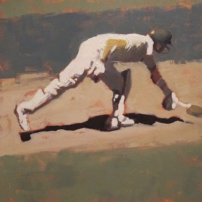 "BATSMAN 5 - Cricket at the MCG" original fine art by Helen Cooper "BATSMAN 5 - Cricket at the MCG" original fine art by Helen Cooper