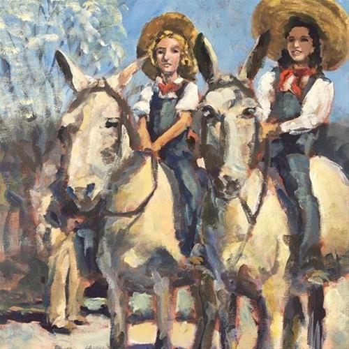 "Grable and Pickford" original fine art by Susan Elizabeth Jones "Grable and Pickford" original fine art by Susan Elizabeth Jones