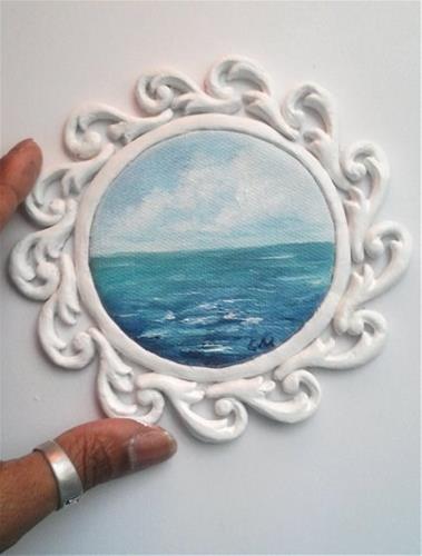 "Mini round seascape" original fine art by Camille Morgan "Mini round seascape" original fine art by Camille Morgan