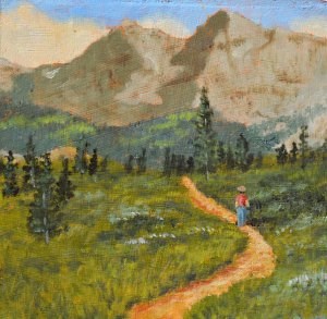 "Lone Hiker" original fine art by Robert Frankis "Lone Hiker" original fine art by Robert Frankis