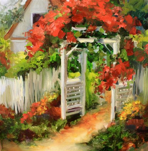 "Sun Swept Cottage Path and a San Diego workshop by Nancy Medina" original fine art by Nancy Medina "Sun Swept Cottage Path and a San Diego workshop by Nancy Medina" original fine art by Nancy Medina