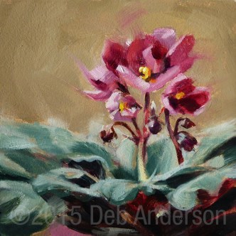 "Oil Painting: African Violet" original fine art by Deb Anderson "Oil Painting: African Violet" original fine art by Deb Anderson