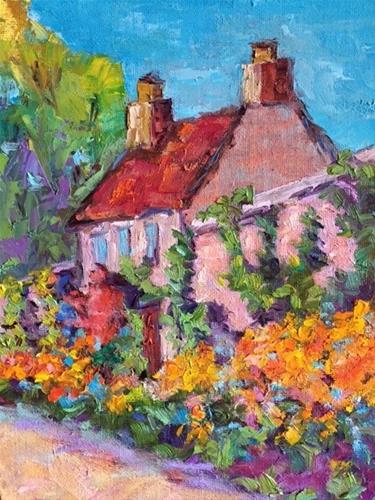 "Cottage Garden Scotland" original fine art by Liz Zornes "Cottage Garden Scotland" original fine art by Liz Zornes