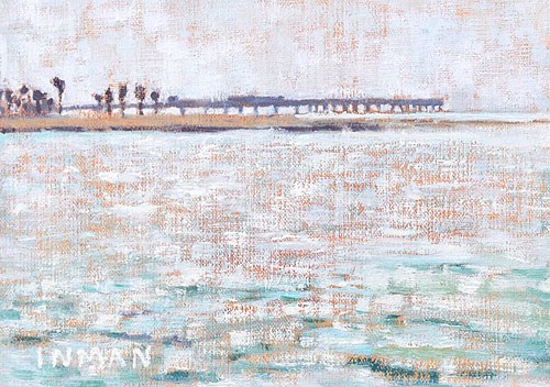 "Ocean Beach Pier, Gray Weather" original fine art by Kevin Inman "Ocean Beach Pier, Gray Weather" original fine art by Kevin Inman
