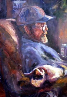 "Super Bowl sunday" original fine art by Judy Downs "Super Bowl sunday" original fine art by Judy Downs
