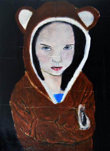"Stubborn Little Bear No 2" original fine art by Katie Jeanne Wood "Stubborn Little Bear No 2" original fine art by Katie Jeanne Wood