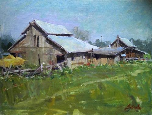"farm scene" original fine art by Richard Schiele "farm scene" original fine art by Richard Schiele