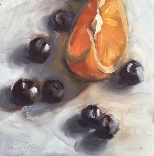 "Orange and Blueberries 475" original fine art by Laura Buxo "Orange and Blueberries 475" original fine art by Laura Buxo