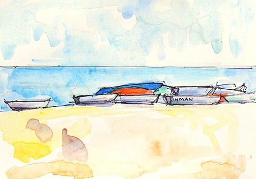 "Boats, Coronado Watercolor" original fine art by Kevin Inman "Boats, Coronado Watercolor" original fine art by Kevin Inman