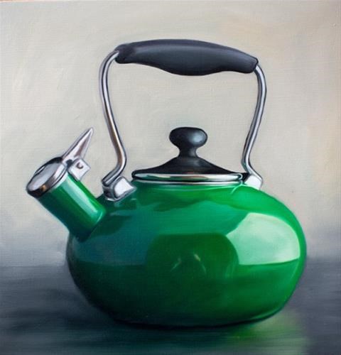 "Green Tea Kettle" original fine art by Lauren Pretorius "Green Tea Kettle" original fine art by Lauren Pretorius