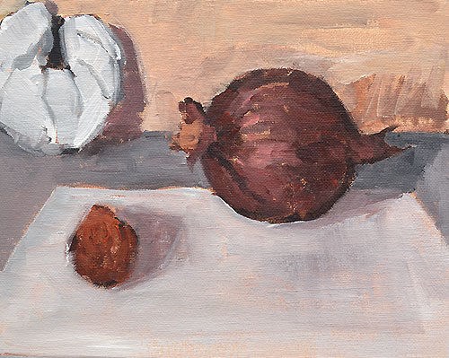 "Still Life With Onion, Croissant, and Citrus" original fine art by Kevin Inman "Still Life With Onion, Croissant, and Citrus" original fine art by Kevin Inman