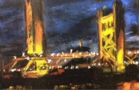 "Tower Bridge Nocturne" original fine art by Marti Walker "Tower Bridge Nocturne" original fine art by Marti Walker