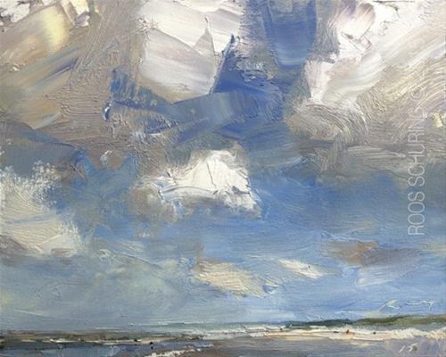"Painting Clouds Seascape “White Powerful Clouds”" original fine art by Roos Schuring "Painting Clouds Seascape “White Powerful Clouds”" original fine art by Roos Schuring