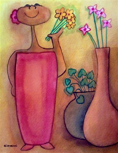 "Flowers are beautiful" original fine art by Giovanni Antunez "Flowers are beautiful" original fine art by Giovanni Antunez