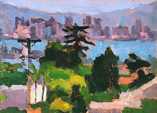 "San Diego Skyline from Point Loma" original fine art by Kevin Inman "San Diego Skyline from Point Loma" original fine art by Kevin Inman