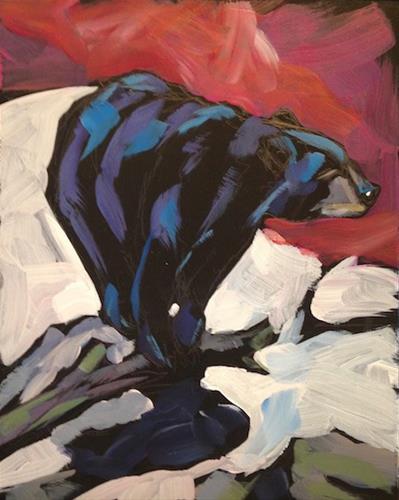 "Bruin Perch" original fine art by Kat Corrigan "Bruin Perch" original fine art by Kat Corrigan